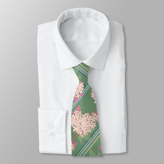 Groene Franse chrysant tuin Stropdas (Gebonden)