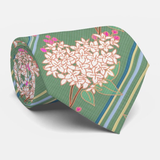 Groene Franse chrysant tuin Stropdas (Opgerold)