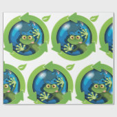 Groene Frog Earth Cadeaupapier (Vlak)