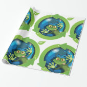 Groene Frog Earth Cadeaupapier (Uitgerold)