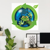 Groene Frog Earth Poster (Thuiskantoor)