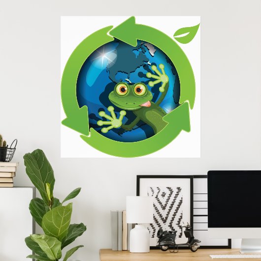 Groene Frog Earth Poster (Thuiskantoor)