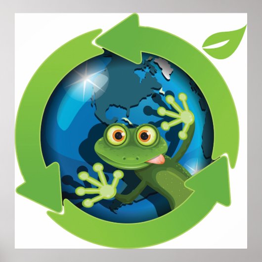 Groene Frog Earth Poster (Voorkant)