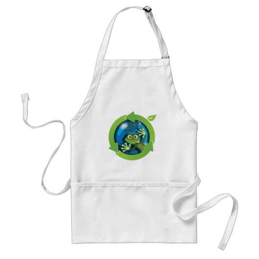 Groene Frog Earth Standaard Schort (Voorkant)