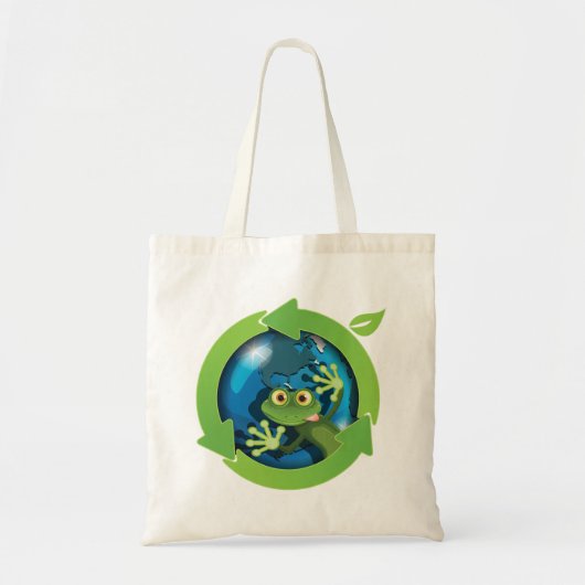 Groene Frog Earth Tote Bag (Voorkant)