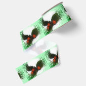 Groene Frosty Holly Berries Grosgrain Lint (Achterkant)