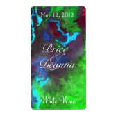 Groene Fusion 2 Bruiloft Wijn Label (Voorkant)