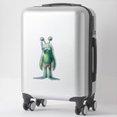 Groene Fuzzy Snorkelen Alien Sticker (Koffer)