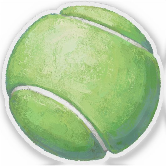 Groene Fuzzy Tennisbal Sticker (Voorkant)