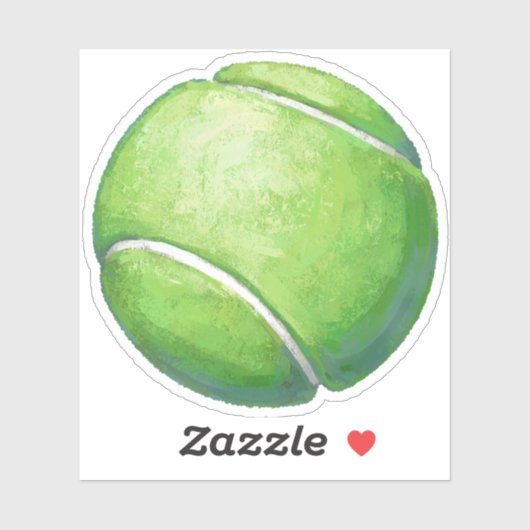 Groene Fuzzy Tennisbal Sticker (Vel)