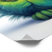 Groene Fuzzy Uil Fantasy Creature Poster (Hoek)