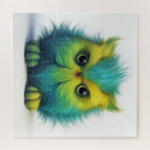 Groene Fuzzy Uil Fantasy Creature Puzzel (Horizontaal)