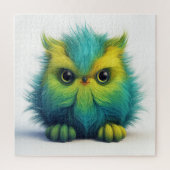 Groene Fuzzy Uil Fantasy Creature Puzzel (Verticaal)