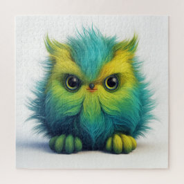 Groene Fuzzy Uil Fantasy Creature Puzzel