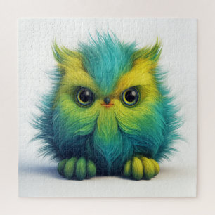 Groene Fuzzy Uil Fantasy Creature Puzzel
