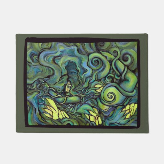 Groene Gaia Godin Natuur Lovers Pagan Witch Deurmat (Voorkant)