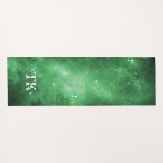 Groene Galaxy, Alignment Lines Yoga Mat (Achterkant (horizontaal))