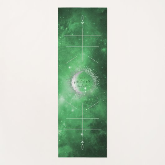 Groene Galaxy, Alignment Lines Yoga Mat (Voorkant)