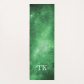 Groene Galaxy, Alignment Lines Yoga Mat (Achterkant)