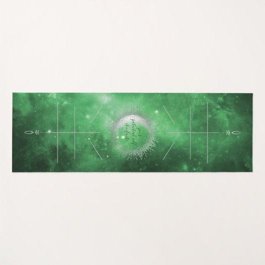 Groene Galaxy, Alignment Lines Yoga Mat (Voorkant (horizontaal))