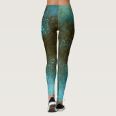 Groene Galaxy Glitter Abstracte Leggings (Achterkant)
