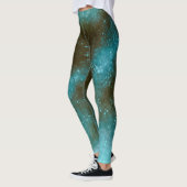 Groene Galaxy Glitter Abstracte Leggings (Links)