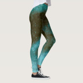 Groene Galaxy Glitter Abstracte Leggings (Rechts)