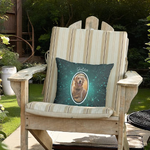 Groene Galaxy Pet Photo Sierkussen