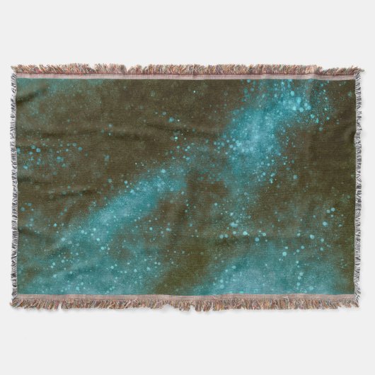 Groene Galaxy Sparkles Abstract Deken (Voorkant)