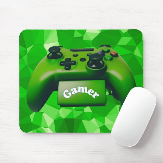 Groene Game Controller AI Art Design Mousepad Muismat (Met muis)