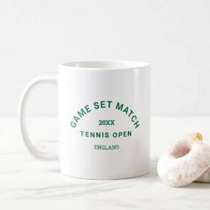 Groene Game Set Match Crest Tennis Toernooi Koffiemok