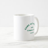 Groene Game Set Match Crest Tennis Toernooi Koffiemok (Voorkant rechts)
