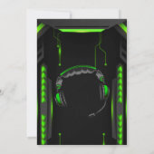 Groene Game Truck Verjaardagsfeest Uitnodiging (Achterkant)