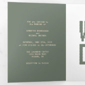 Groene gamer formele minimale trouwjurk We Do Drieluik Kaart (Binnenzijde eerst)