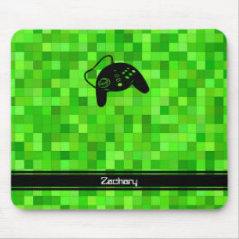 Groene Gamer Pixels | Gepersonaliseerd Muismat