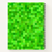Groene gamer pixels | Gepersonaliseerde spiraal Notitieboek (Achterkant)