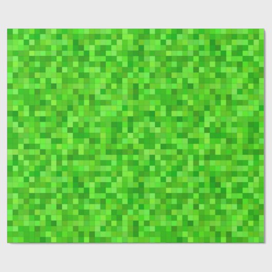 Groene Gamer Pixels Verjaardagsfeestje Cadeaupapier (Vlak)