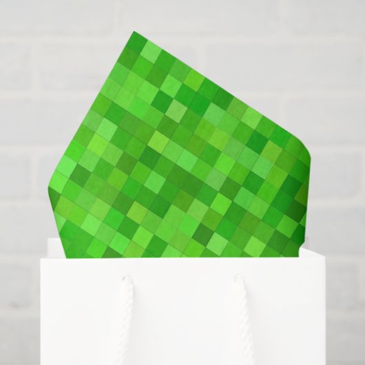 Groene gamer pixels | Verjaardagsfeestje Tissuepapier (Cadeauzakje)