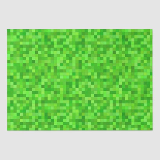 Groene gamer pixels | Verjaardagsfeestje Tissuepapier (Voorkant)