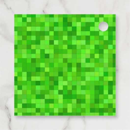 Groene gamerpixels | Aangepaste geboortedag Bedankjes Labels (Achterkant)