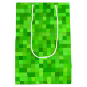 Groene gamerpixels | Aangepaste geboortedag Medium Cadeauzakje (Achterkant)