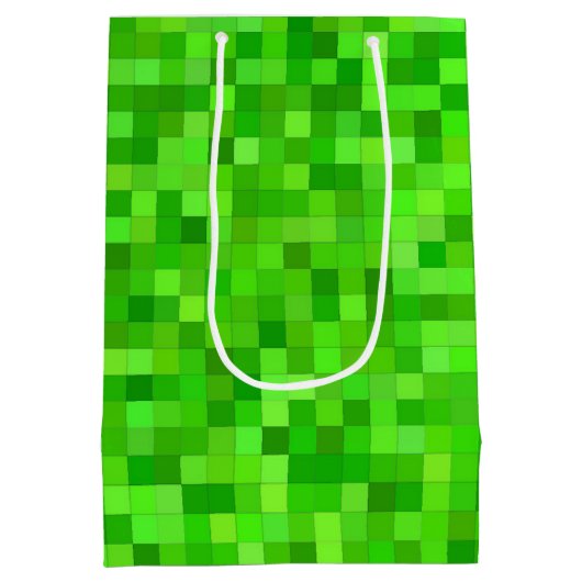 Groene gamerpixels | Aangepaste geboortedag Medium Cadeauzakje (Achterkant)