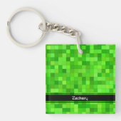 Groene gamerpixels Acrylische Sleutelhanger (Voorkant)