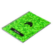 Groene gamerpixels | Gepersonaliseerd Notitieboek  (Linkerzijde)