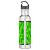 Groene gamerpixels | Gepersonaliseerd Waterfles (Achterkant)