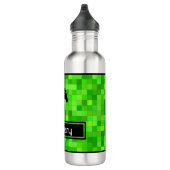Groene gamerpixels | Gepersonaliseerd Waterfles (Rechts)