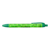 Groene gamerpixels | Gepersonaliseerd Zwarte Inkt Pen (Bovenkant)
