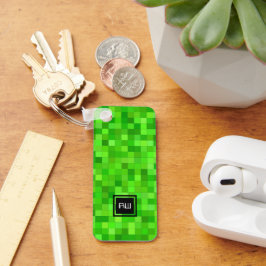 Groene gamerpixels op maat sleutelhanger
