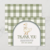 Groene Gans Baby shower Bedankt Kaart (Voorkant / Achterkant)