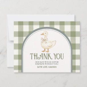 Groene Gans Baby shower Bedankt Kaart